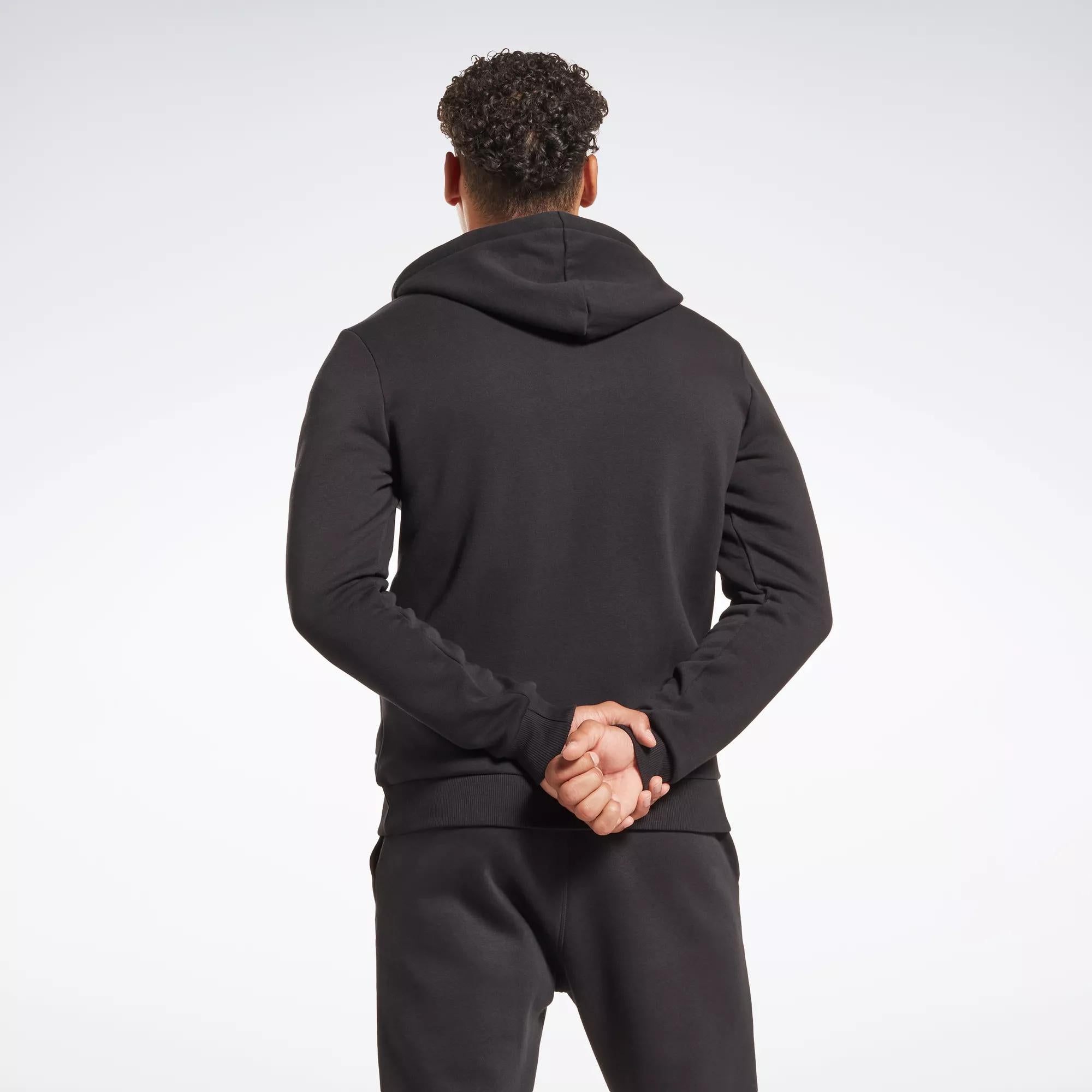 Reebok Identity Fleece Full-Zip Men's Hoodie Size S Black