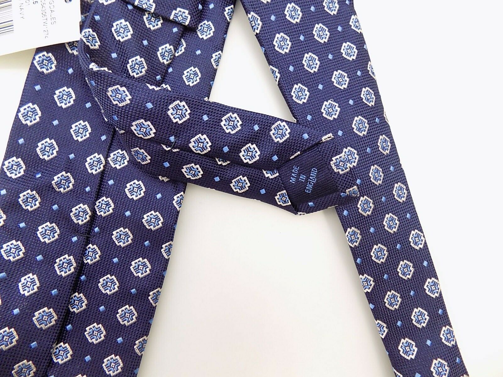 Hilditch & Key Blue Navy Size 8.5 Tie Necktie 100% Silk MSRP $135