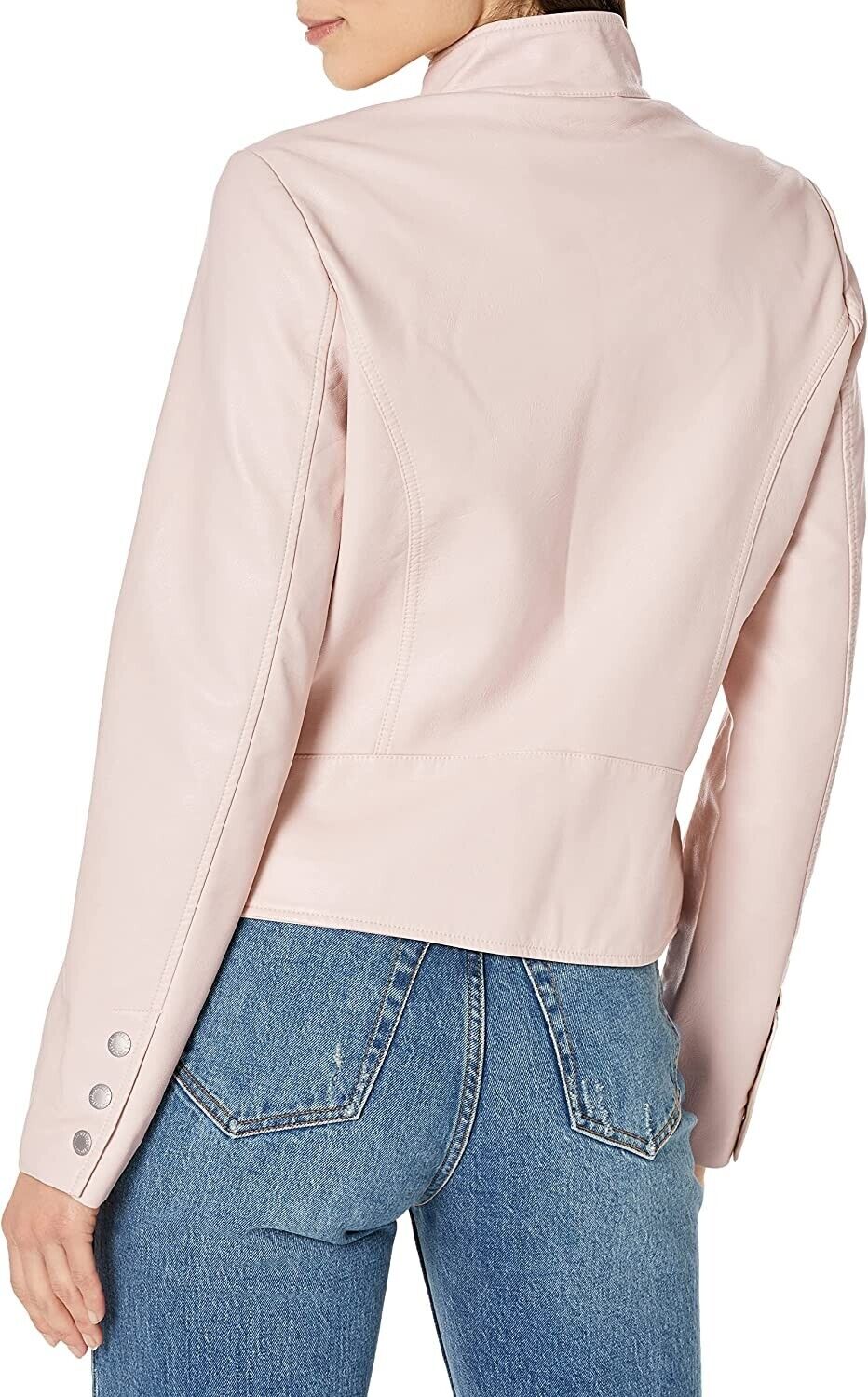 Levi's Women's Faux Leather Motocross Racer Jacket Light Pink Size M MSRP $120