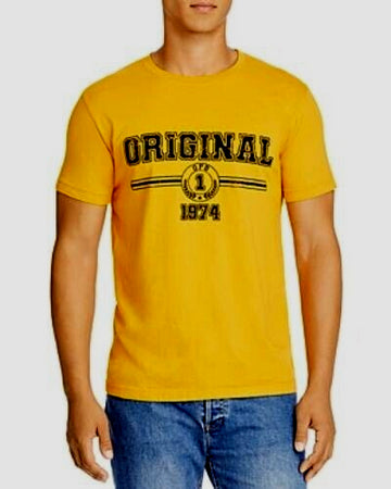 Original Paperbacks Mens Everett Vintage Sports Tee Yellow mustard Size M