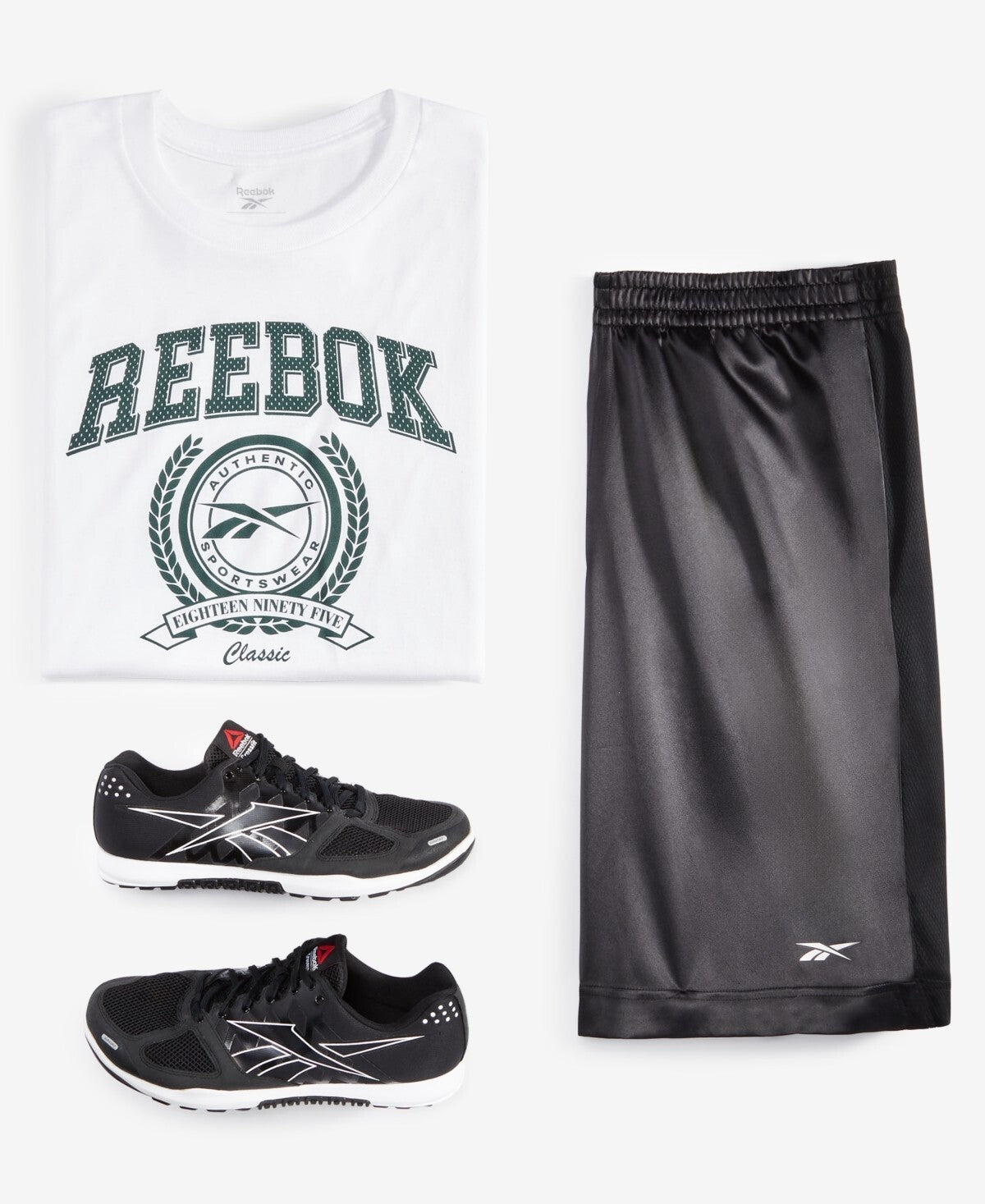 Reebok Men's Mesh-Panel Satin Basketball Shorts BLACK Size 2XL MSRP $35
