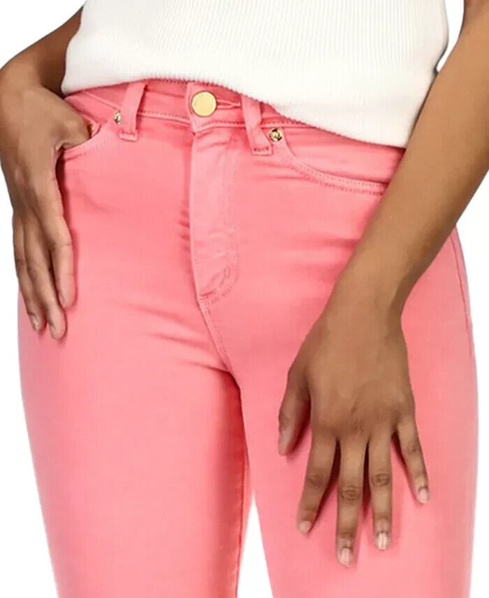 Michael Kors Cropped Denim Jeans Bright Blush Pink Size 10 MSRP $98