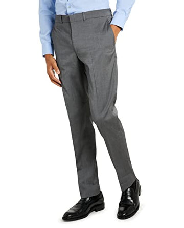 Kenneth Cole REACTION Men's Techni-Cole Stretch Slim Fit Pants Gray, 40W x 32L