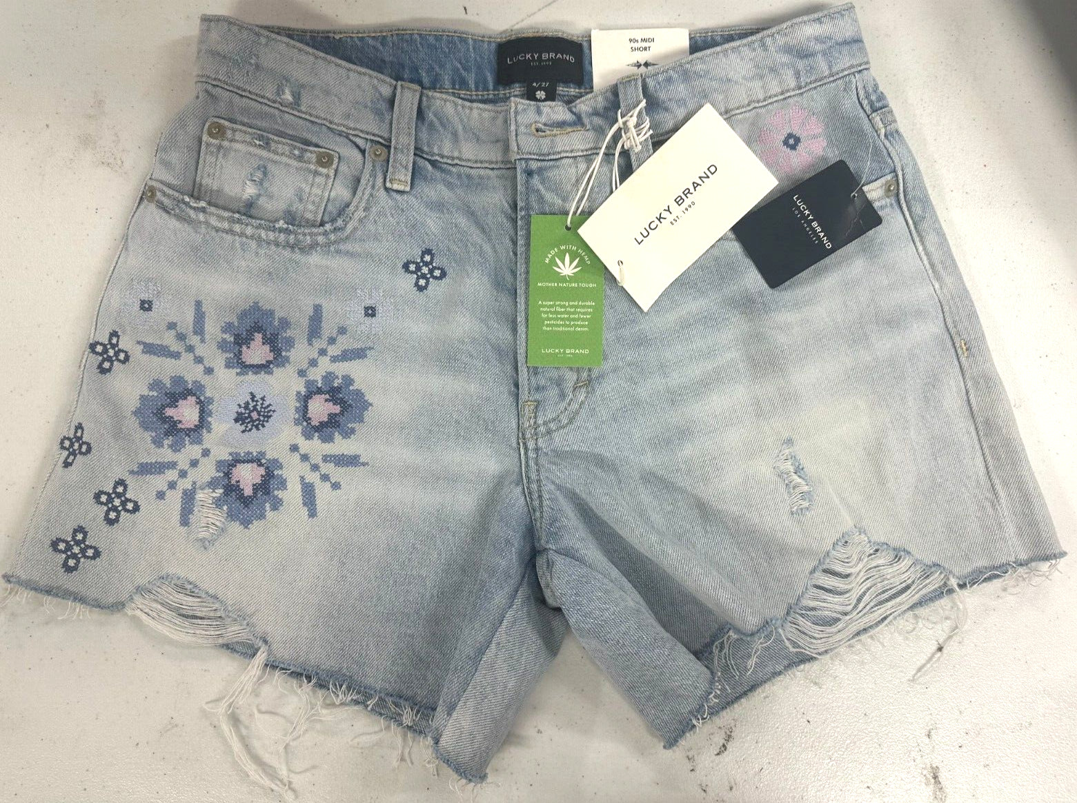 Lucky Brand Women's Island Hop Shorts, Blue Size 27 MSRP $80