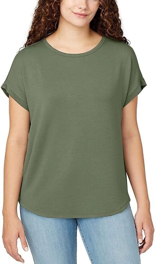 Buffalo David Bitton Womens Crewneck Top Green olive Size XL