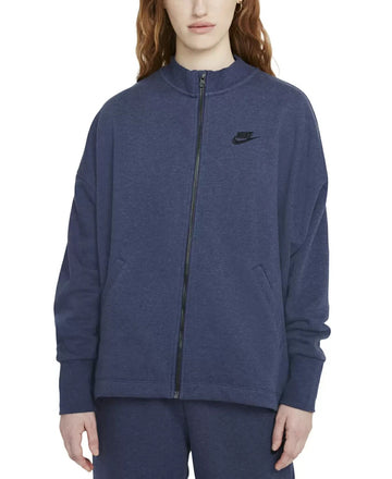 NIKE Women's Essential Fleece Cardigan Size S Navy Blue MSRP $70