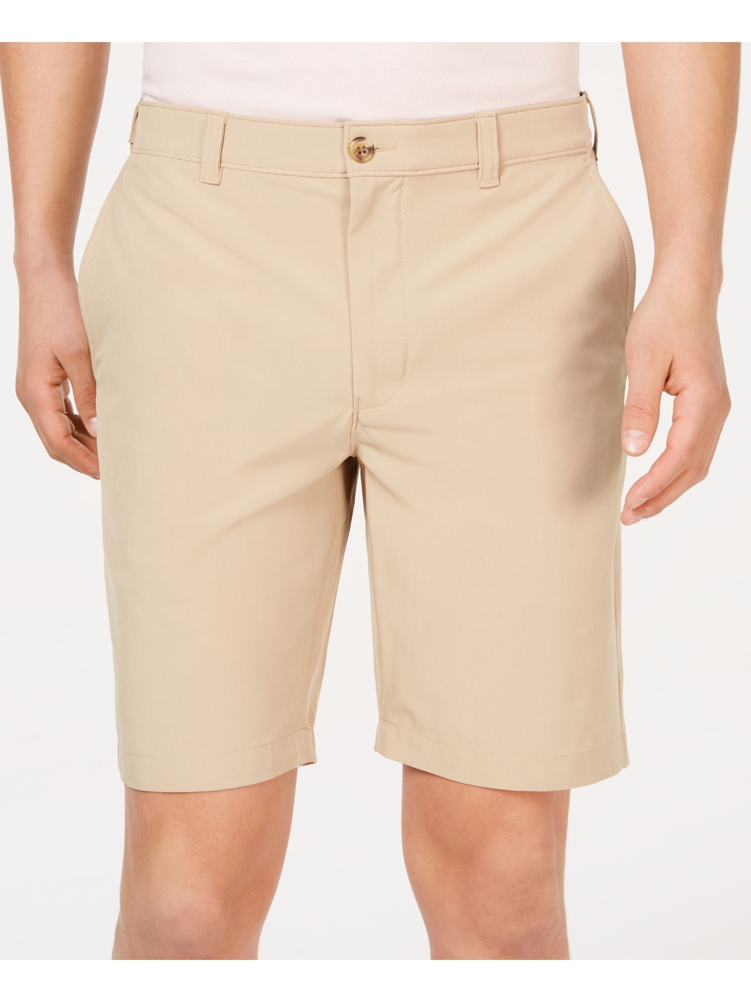 CLUBROOM Mens Beige Regular Fit Stretch Shorts Size 42W