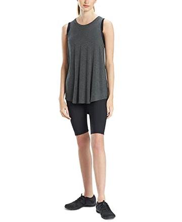Josie Natori Women's Active Layering Elements Tank Top (Anthrocite, Size M Gray)