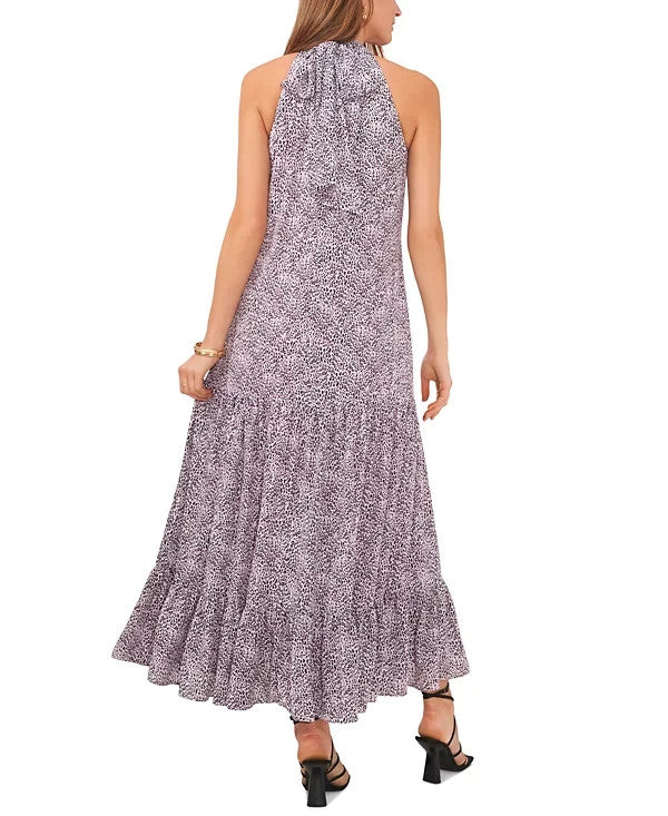 Vince Camuto Sleeveless Printed Halter Maxi Dress Purple Size XS MSRP $119