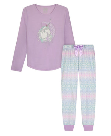 Sleep On It Big Girls Pajama Set 2 Piece Purple Size M (10-12) MSRP $42