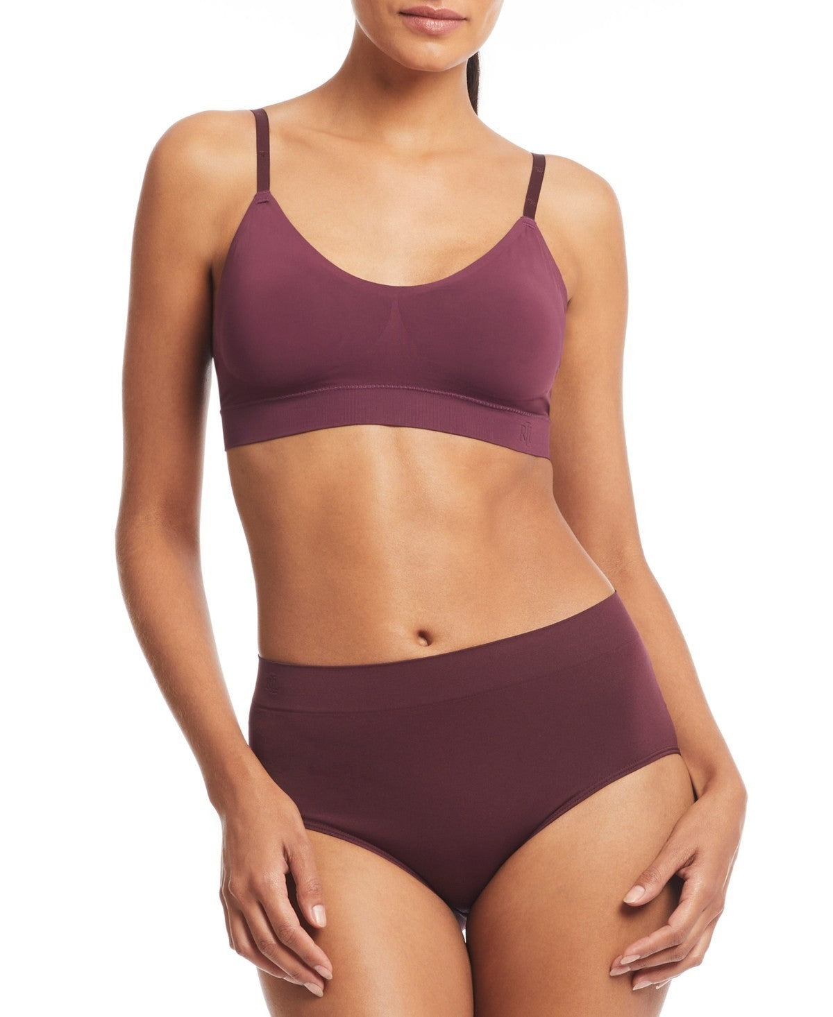 Lauren Ralph Lauren High-Rise Brief Underwear 4L0012 Purple Wine SZ S SALE