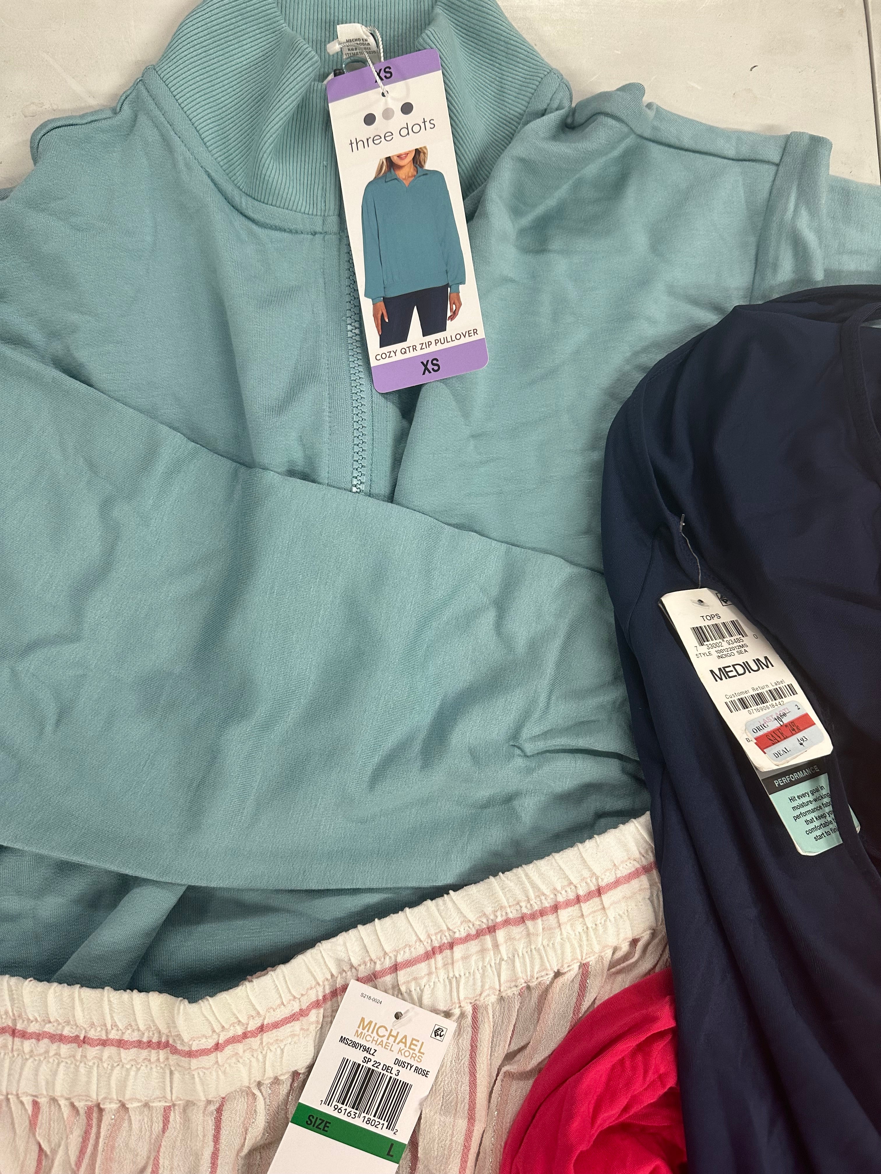 Women's Clothing Assorted Wholesale Lot POLO RALPH LAUREN, MICHAEL KORS, THREE DOTS, IDEOLOGY, Assorted Wholesale Lot, 14 items, Shelf Pulls, MSRP $870