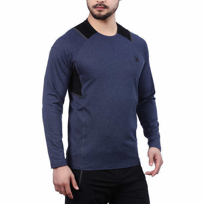Spyder Active Men??s Long Sleeve Shirt Blue Size L