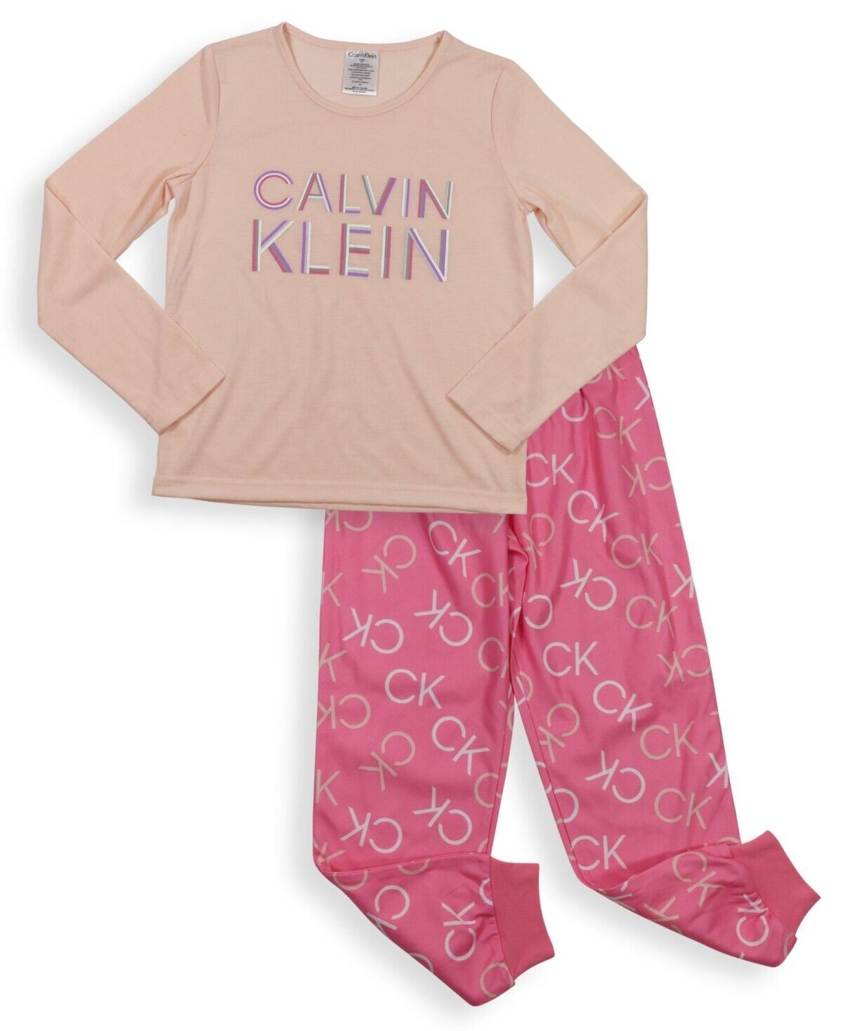 Calvin Klein Big Girls Joggers Set, 2 Piece Pink Size S (6/6X) MSRP $56