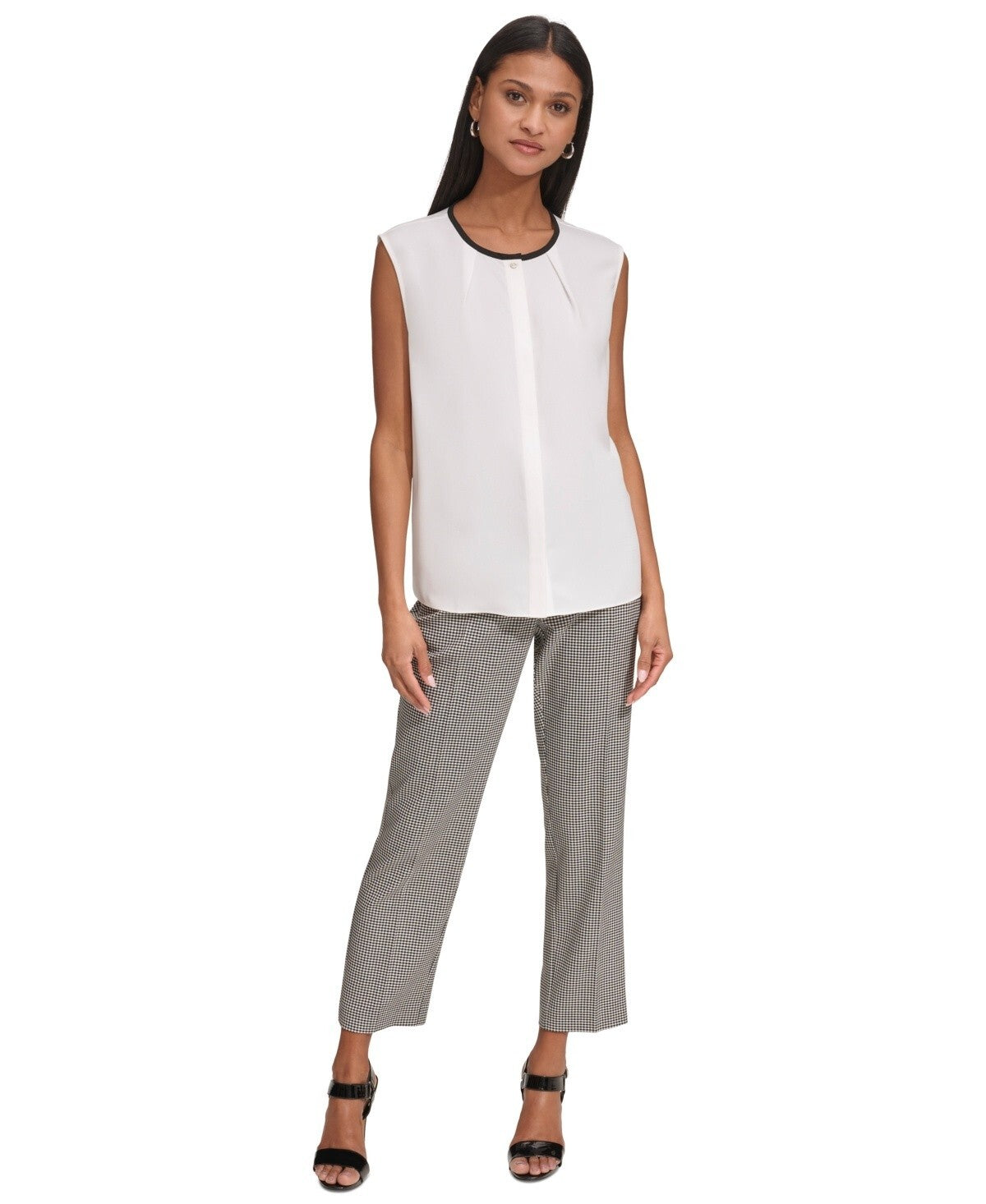 KARL LAGERFELD PARIS Karl Lagerfeld Scoop-Neck Top White Size XL MSRP $79