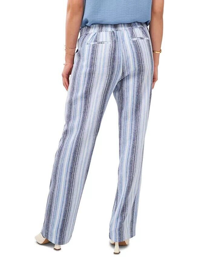 Vince Camuto Striped Tie-Waist Pants Blue Size S MSRP $89