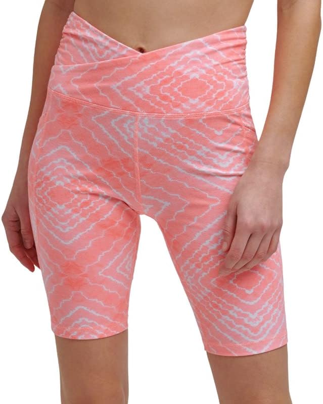 DKNY Sport Women's Shibori Bike Shorts (Atomic Shibori, Medium)