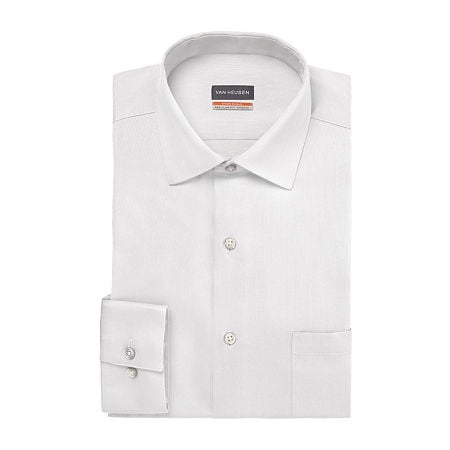 Van Heusen Men Regular fit Long Sleeve Button-Up Shirt 16-16 1/2 34-35 White