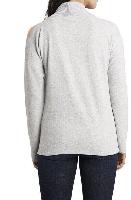 Vince Camuto Womens Cold Shoulder Cozy Top Embellishments Gray Size S MSRP $69