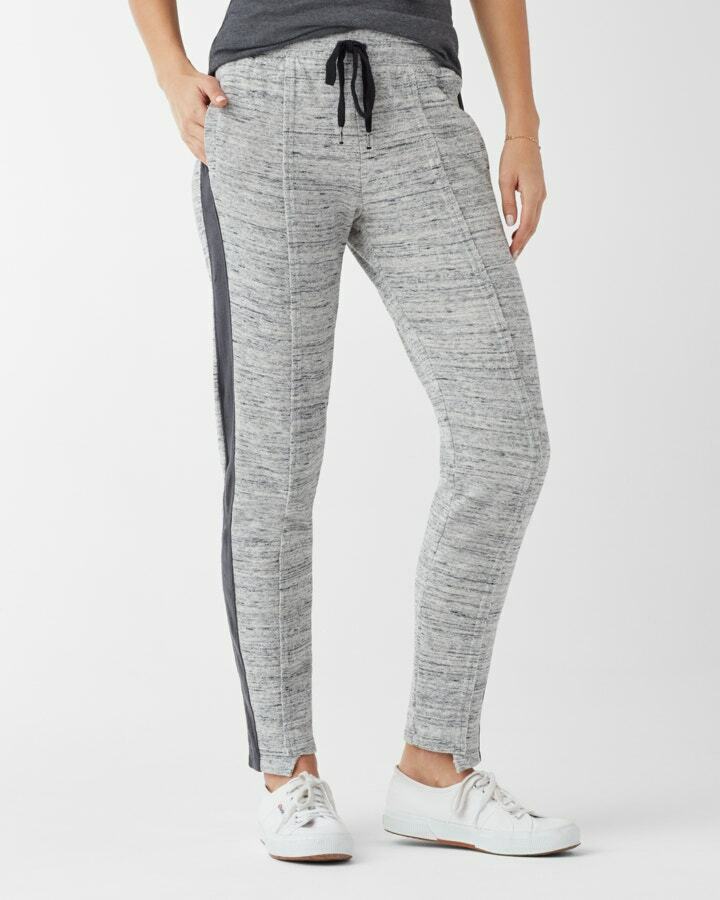 Splendid Step Hem Heather Side Stripe Jogger Gray Size M MSRP $98