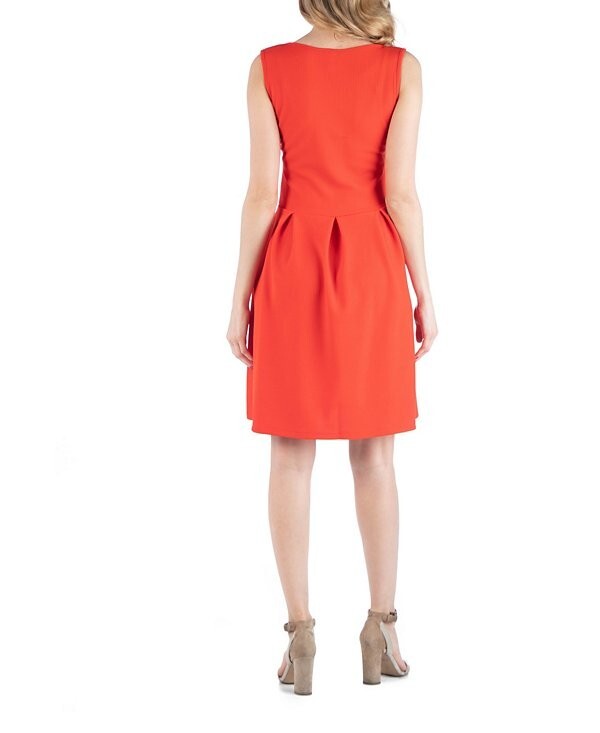 24seven Comfort Pleated Maternity Dress with Pockets Orange Size XL MSRP $47
