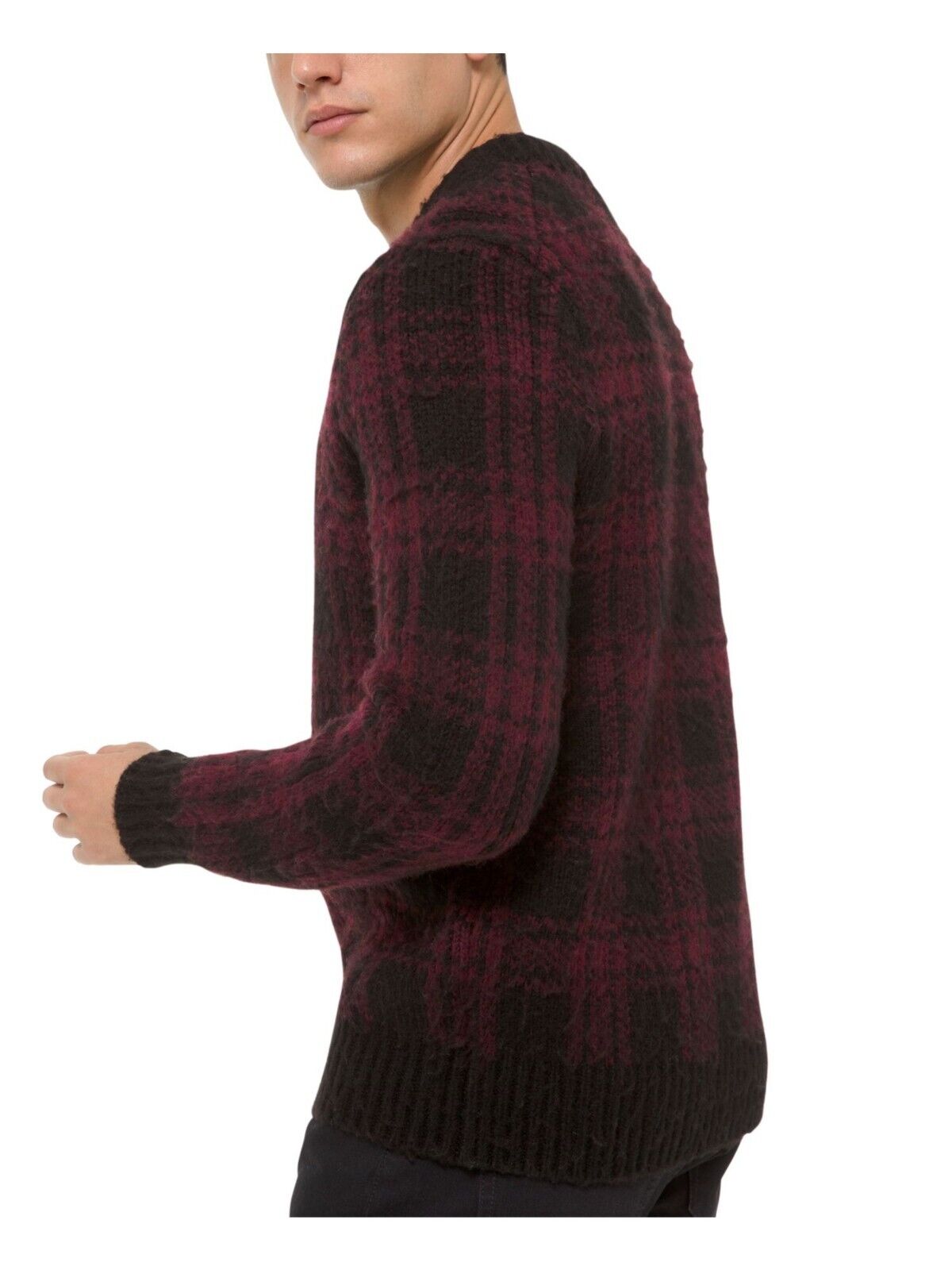 Michael Kors Mens Black Crew Neck Pullover Sweater black Size L MSRP $228