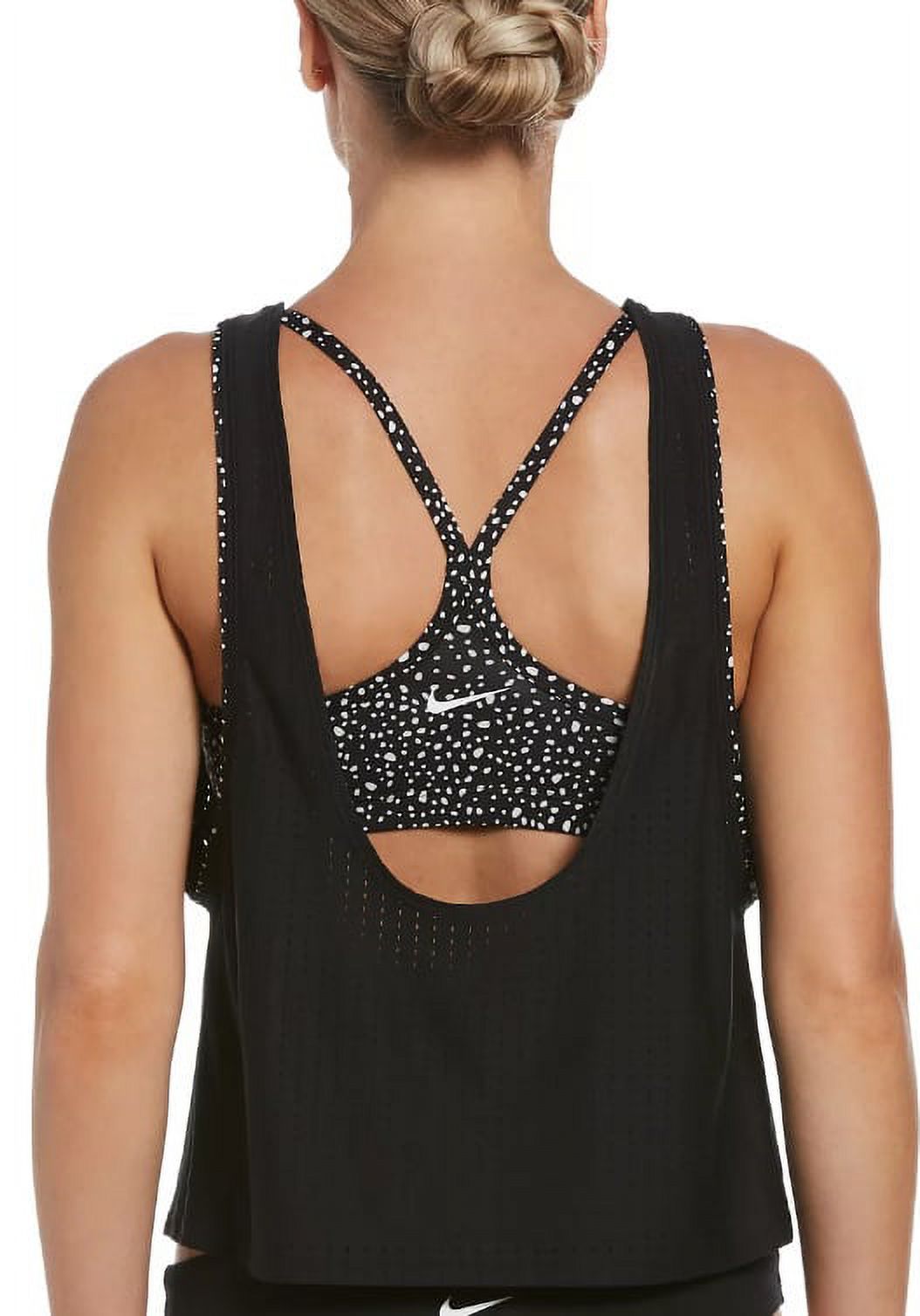 Nike BLACK Water Dots Convertible Layered Tankini Swim Top, US Size S