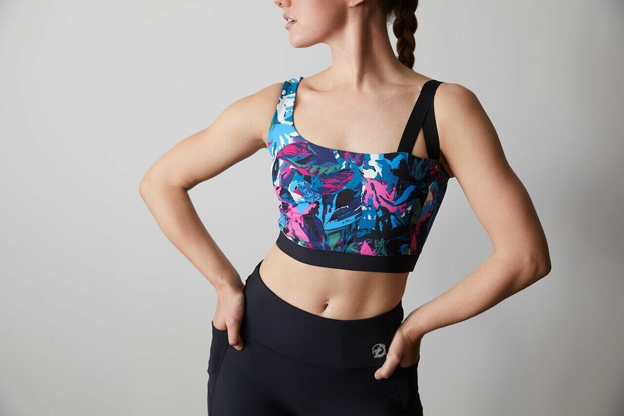 Josie Natori Womens Solstice Asymmetrical Cropped Cami Top Black Size M MSRP $52