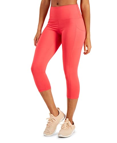Ideology womens High-Rise Side-Pocket Cropped Legging Pink Flamenco Pink, Size S