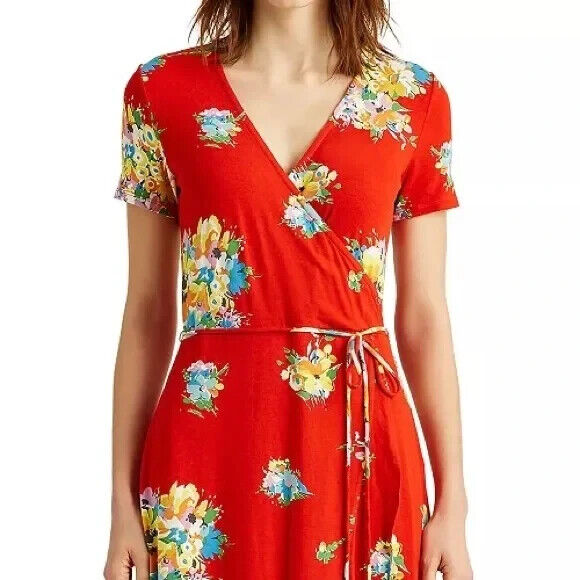 Lauren Ralph Lauren Floral a-Line Sleeve Dress Red Size XS MSRP $155
