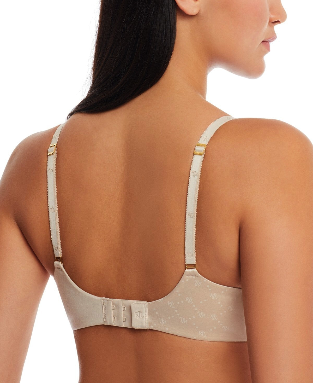 Lauren Ralph Lauren Repeat-Logo T-shirt Bra, 4L0016 Cream Size 32D MSRP $58