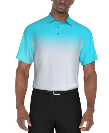 Pga Tour Mens Regular fit Short Sleeve Polo Shirt Small Blue