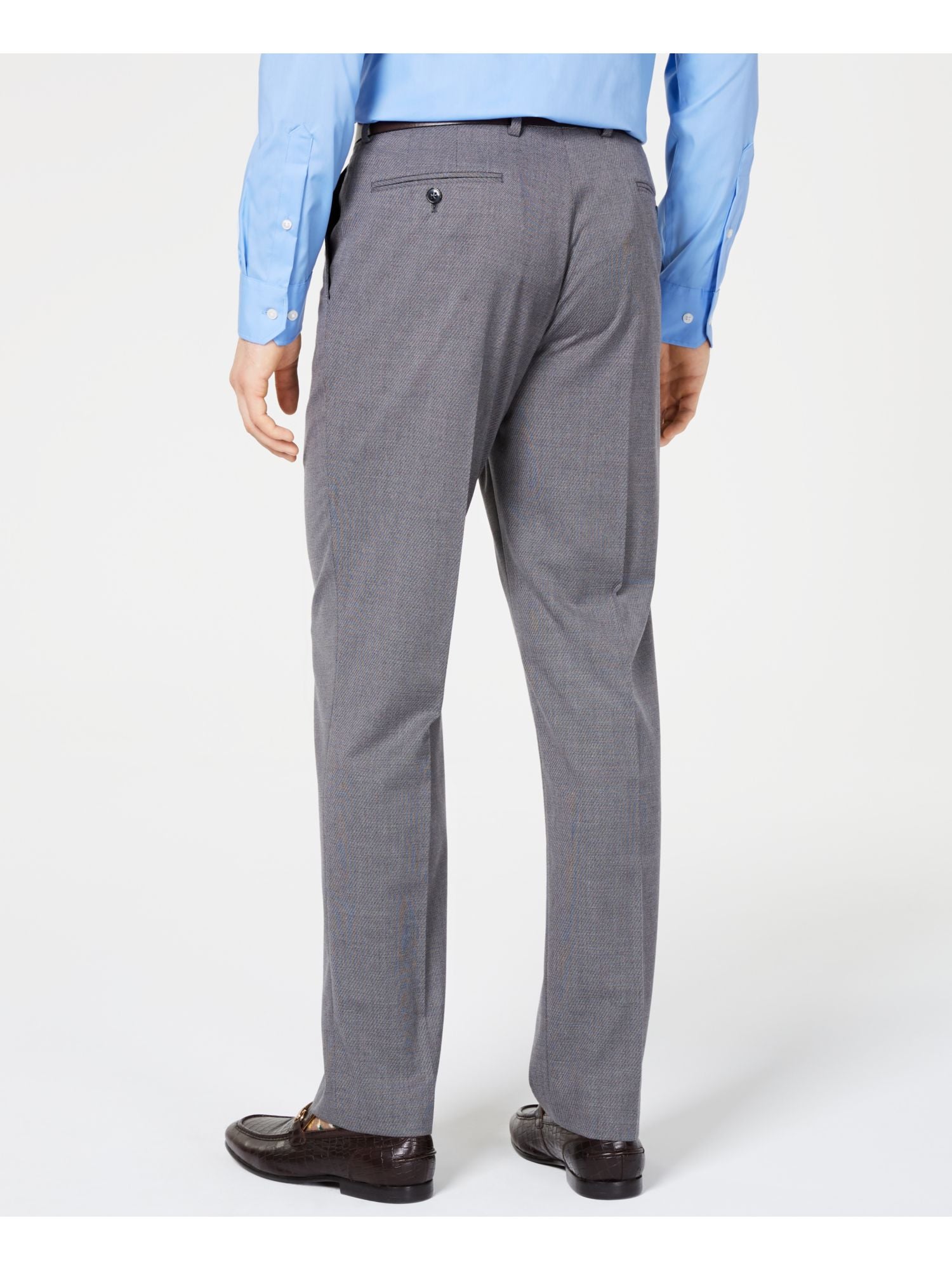 VINCE CAMUTO Mens Gray Flat Front Patterned Slim Fit Stretch Pants 40W X 32L