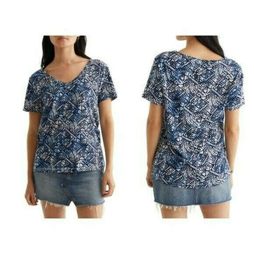 Lucky Brand Women's Classic V-Neck T-shirt womens blue Size XS MSRP $40