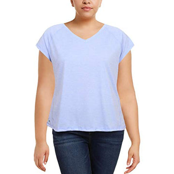 Ideology Womens Moisture Wicking Heathered T-Shirt Blue XL
