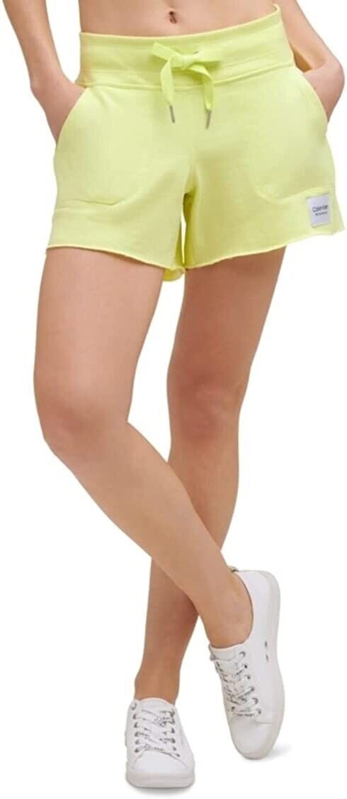 Calvin Klein Womens Performance French Terry Shorts green Size L MSRP $40