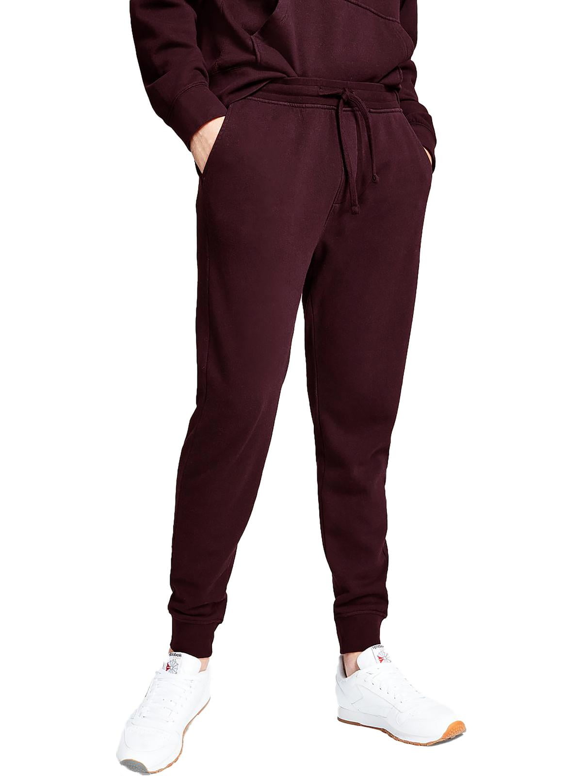And Now This Mens Fleece Sweatpants Jogger Pants Maroon Red Size L