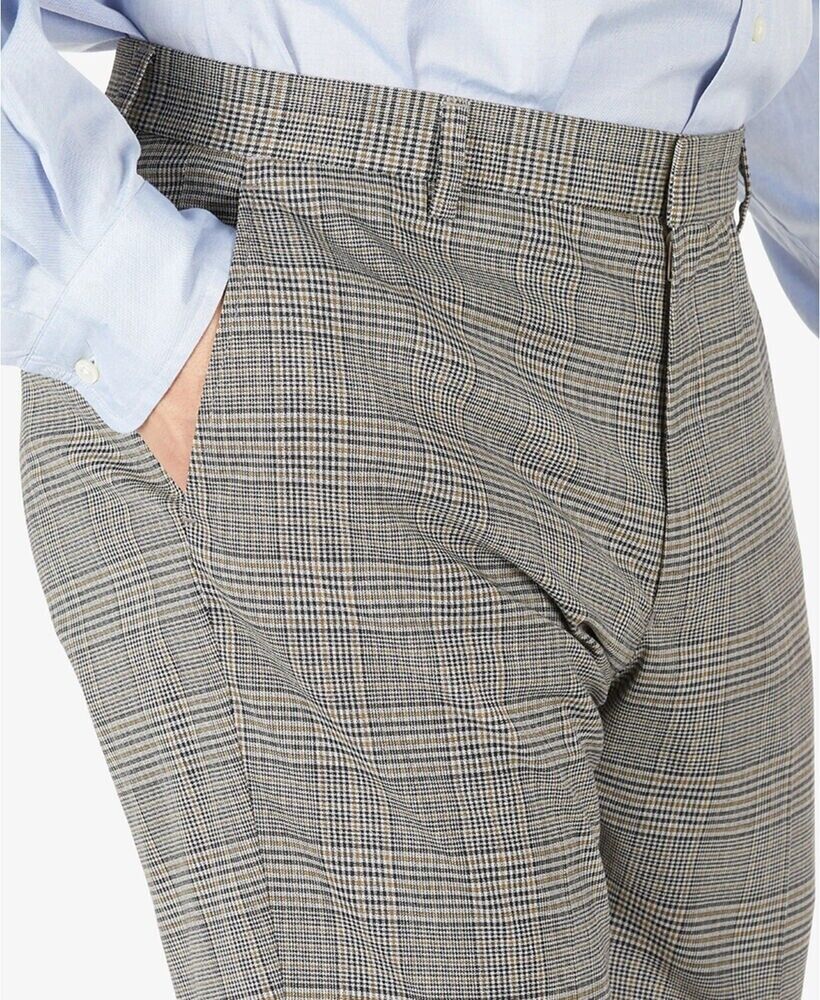 Tommy Hilfiger Mens Modern Fit Stretch Check Pants Brown Size 34 X 32 MSRP $95