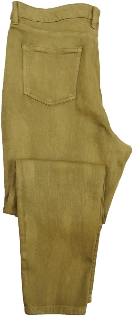 Lauren Ralph Lauren Women Metallic High-Rise Pants Plus Size16W, Olive Brown