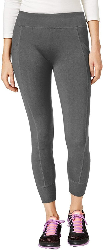 Calvin Klein Performance Women's Ribbed Trim Leggings Gray Size M MSRP $49