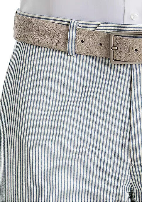 Lauren Ralph Lauren Blue Stripe Cotton Suit Separate Pants Blue White Size 44X30