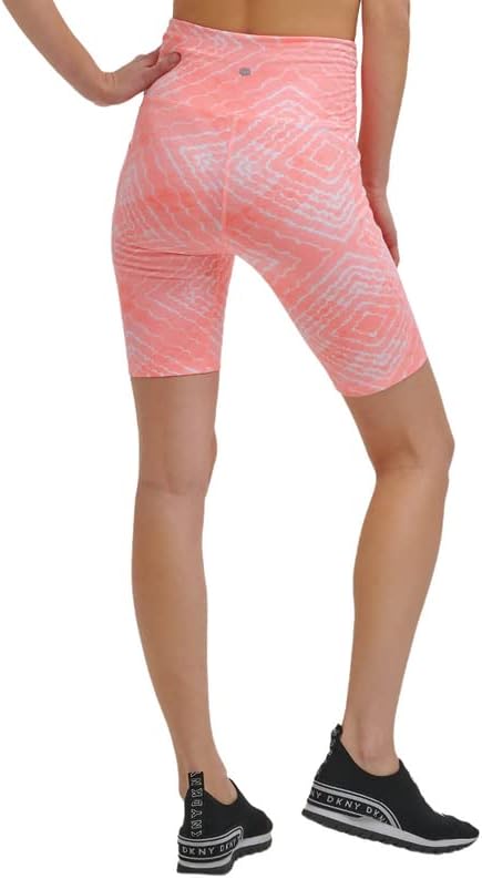 DKNY Sport Women's Shibori Bike Shorts (Atomic Shibori, Medium)