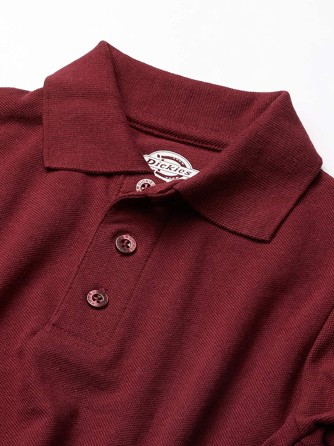 Dickies boys Short Sleeve Pique Polo, Burgundy, Size XL (18-20)