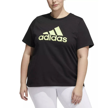 Adidas Women Cotton Logo T-Shirt Black Size 2X