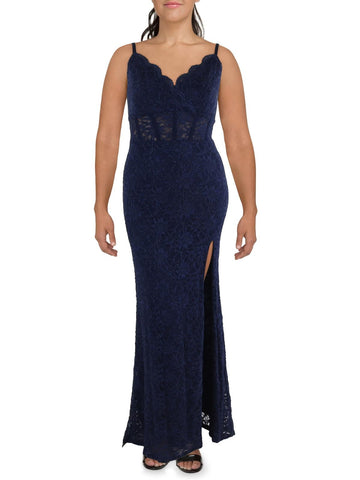 City Studio Womens Plus Lace Glitter Bodycon Dress Black Size 18W