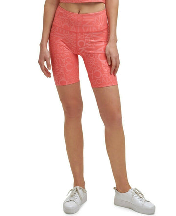 Calvin Klein Performance Printed Bike Shorts Pink Size S MSRP $40