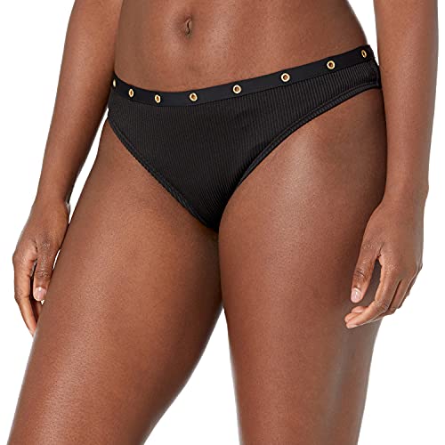 Bar 3 Women's Swimwear Brand Banded Hipster Pant Bikini Bottom, Black, Size M