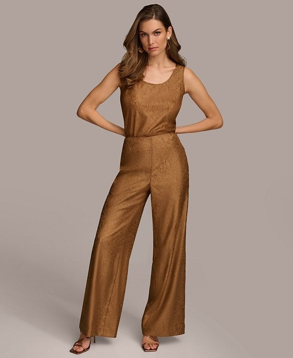 Donna Karan New York DKNY Textured Metallic Wide Leg Pants Size 0 $109