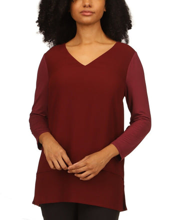 Michael Michael Kors Women's Layered-Look Tunic Top Merlot Red Size XS MSRP $68