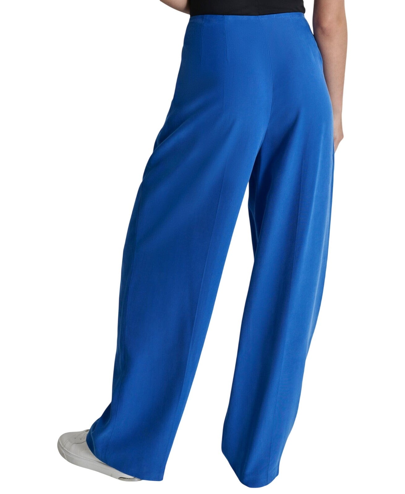 DKNY Womens Twill Tie-Front Pleated Belted Pants Lapis Blue Size 12 MSRP $99